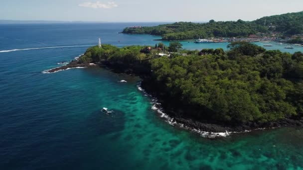 Bali havsutsikt landskap antenn utsikt. — Stockvideo