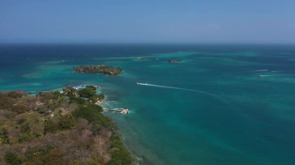 Îles Rosario à Cartagena de Indias Colombie vue aérienne — Video