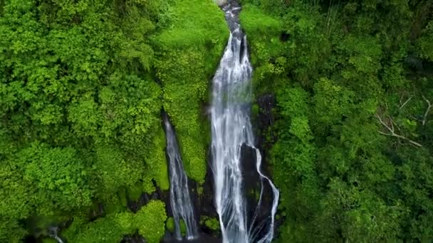 Banyumala Twin Waterfall, Wanagiri, Μπαλί — Αρχείο Βίντεο