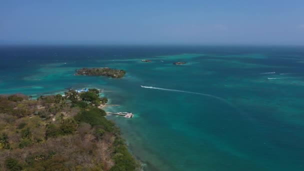 Islas del Rosario en Cartagena de Indias Colombia vista aérea — Vídeos de Stock