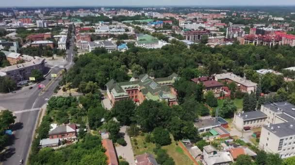 De Poltava centrum landschap luchtfoto uitzicht. — Stockvideo