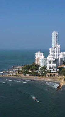 Bocagrande İlçe Kartagena Kolombiya hava manzaralı şehir plajı