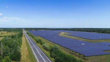Güneş Paneli Yeşil Fabrika Alan Alternatif Enerji Hava Görünümü