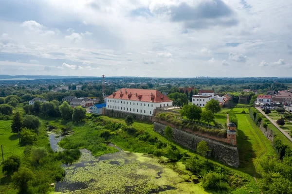 The beautiful medieval Dubno Castle at Dubno Ukraine aerial view — Stock Photo, Image