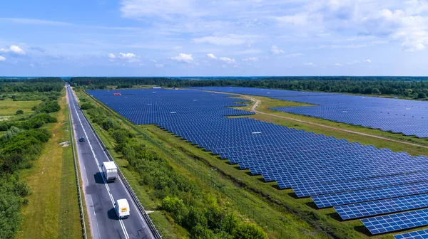 Güneş Paneli Yeşil Fabrika Alan Alternatif Enerji Hava Görünümü
