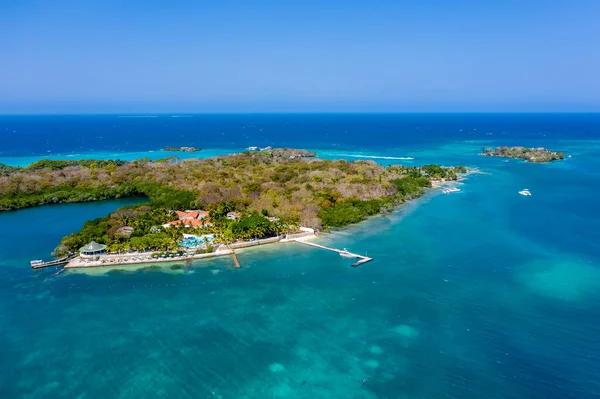 Isla Grande Rosario Archipelago Cartagena Colombia airview — 스톡 사진