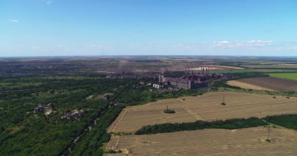 Mining and Processing Metallurgical Plant Aerial View — Stock video