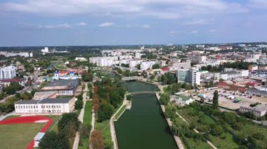Kropyvnytskyi eski adı Kirovograd Ukrayna hava görüntüsü şehrin merkezi bölümü