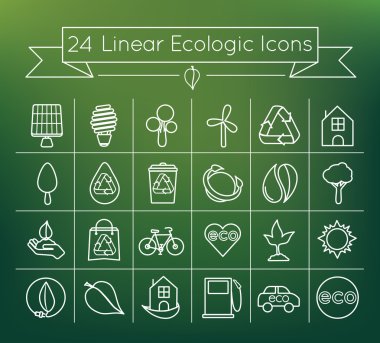 Doğrusal ekolojik Icon set