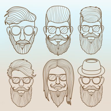 Doğrusal Hipster yüzler