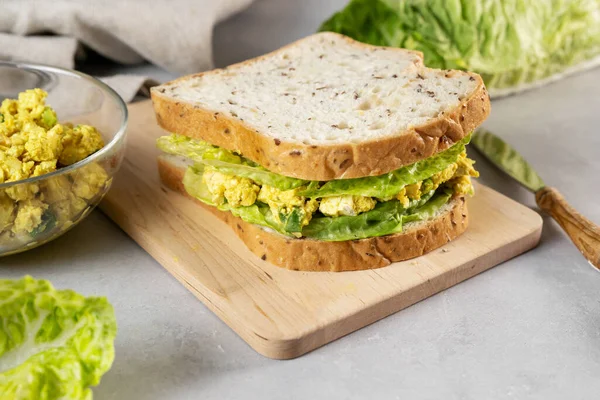 Vegan egg salad sandwih club