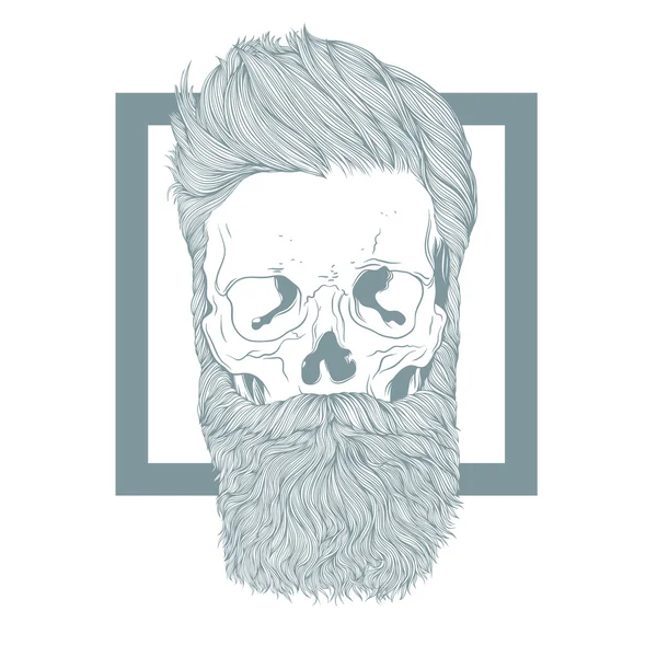 Стильный бородатый череп — стоковый вектор