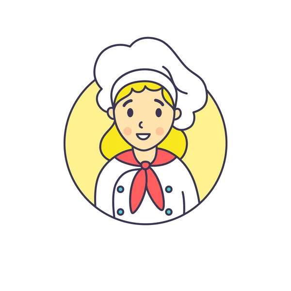 Vetor chef mulher — Vetor de Stock