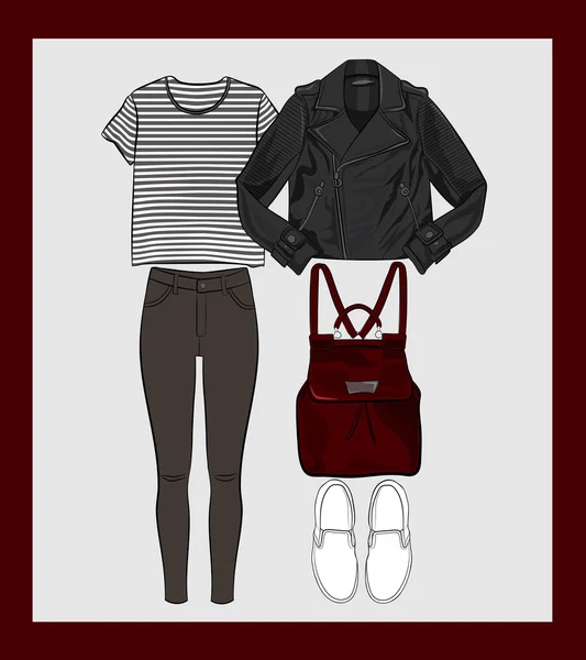 Herbst Outfit Vektor Illustration — Stockvektor