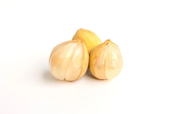 Longkong (Lansium parasiticum),tropic al fruit on wooden background — Stock Photo, Image