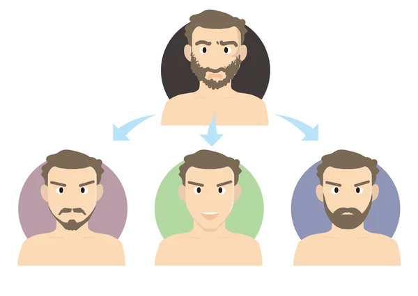 Estética para hombres - barba 01 — Vector de stock