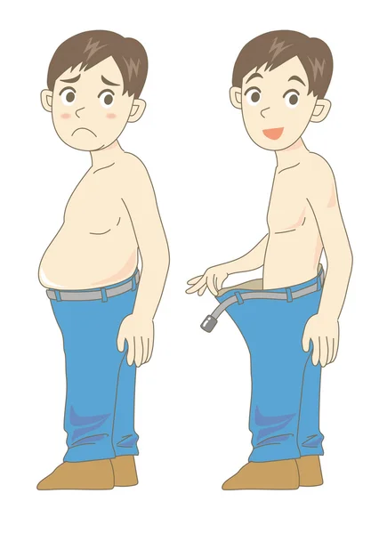 Síndrome metabólica antes e depois (Juventude ) — Vetor de Stock