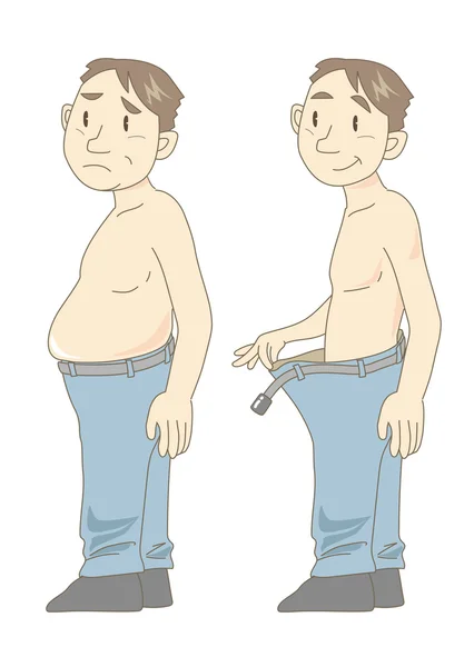 Sindrome metabolica prima e dopo (mezza età ) — Vettoriale Stock