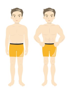 Men's Beauty muscle body (youth-B) clipart