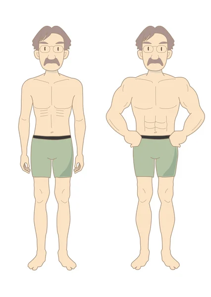 Erkek güzellik kas vücut (orta-A) — Stok Vektör