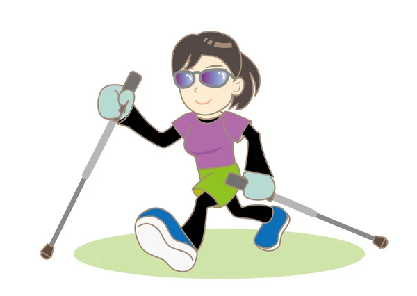 Nordic Walking B (Mujer ) — Vector de stock