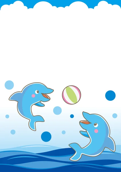 Cadre de dauphin-C — Image vectorielle