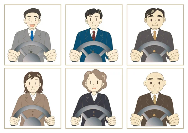 Vendeur et homme d'affaires chauffeur — Image vectorielle