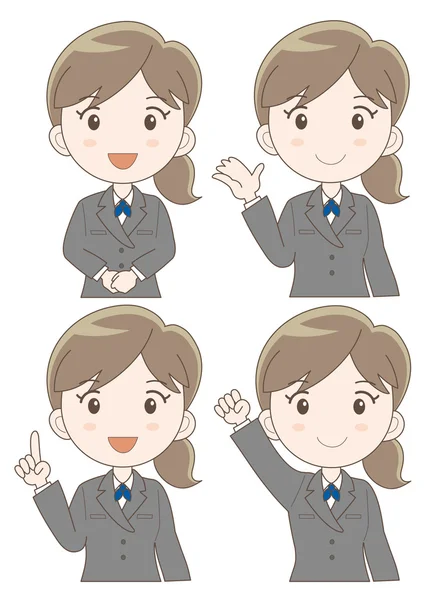 Business woman expression set — Stock Vector