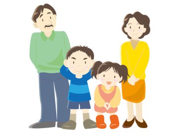 Mutlu aile (veliler ve çocuklar)