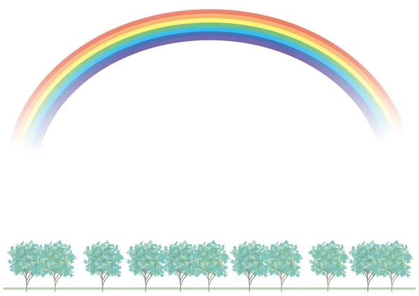 Arbre Tapissé Fond Arc Ciel Fond Transparent — Image vectorielle