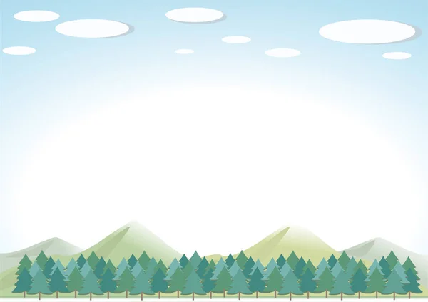 Forest Mountain Landscape Image White Part Background Transparent — Stock Vector