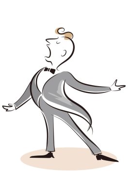 Klasik konser sahnesinde şarkı söyleyen opera sanatçısı-