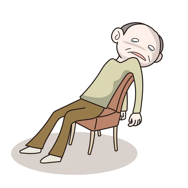 Στρεσαρισμένος Άνθρωπος Που Κάθεται Στην Καρέκλα Διανυσματική Εικόνα — Διανυσματικό Αρχείο