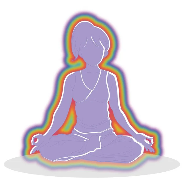 Woman Who Meditation Aura — Stock Photo, Image