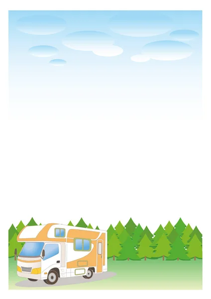 Camioneta Fondo Naturaleza Bosque Tipo Vertical — Vector de stock