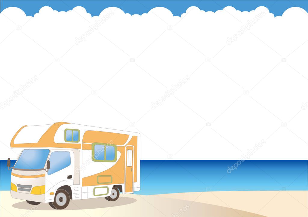 Camper van and nature background - Sandy beach image