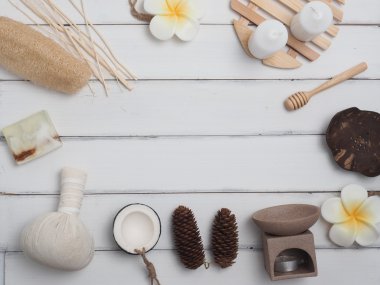 Spa ile beyaz arka plan (en iyi görünümü ayarla)