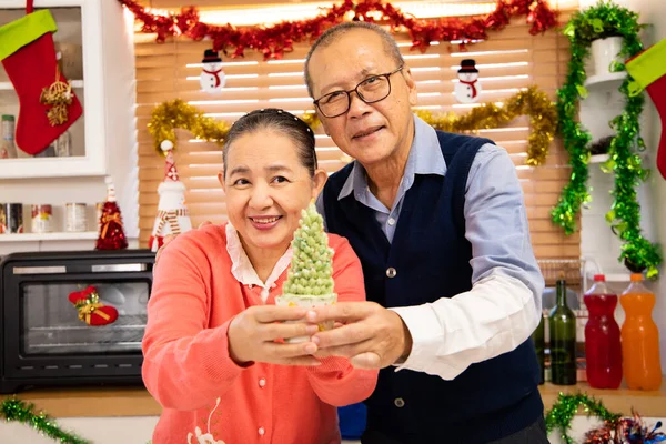 Thanksgiving or christmas Celebration Asian  Family Dinner Concept.Happy family having holiday dinner. father mother and daughter, having dinner at home. elderly parents during the celebration .