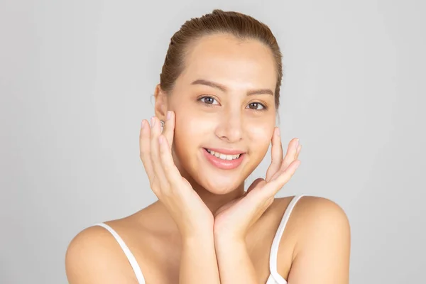 Beautiful Young Asian Woman Clean Fresh Skin Face Care Facial — Stock Photo, Image