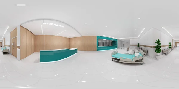 Rendering Interior Ospedale Design Moderno Contatore Area Attesa Correttore Ricezione — Foto Stock