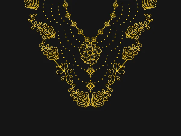 Çiçekli yaka deseni. Geometrik tasarım. Dekorasyon, tekstil, kumaş, giysi için. Doğal botanik tarzı.