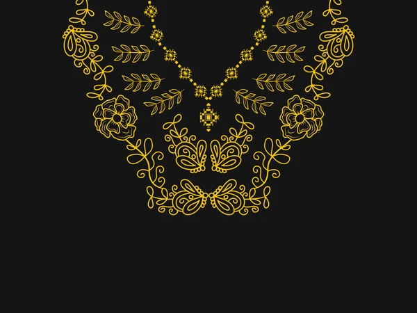 Çiçekli yaka deseni. Geometrik tasarım. Dekorasyon, tekstil, kumaş, giysi için. Doğal botanik tarzı.