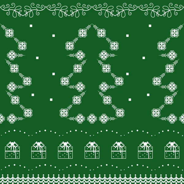 Noel pikseli tasarım modeli. Şenlik teması. İşlemeli ağaç tasarımı. Dekorasyon, illüstrasyon, duvar kağıdı, poster için. Noel arkaplanı.