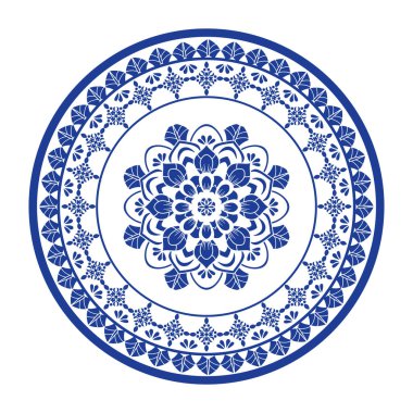 Round frame. floral design. ring shape. botanical natural theme. for decoration, background, ceramic, fabric, tile. circular border.