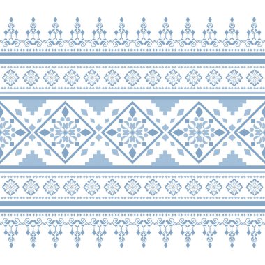 Geometrik desenli dekoratif arka plan. Tekrarlanan şekil. Çiçek teması. Dekorasyon, perde, kumaş, giysi için. Nakış stili.