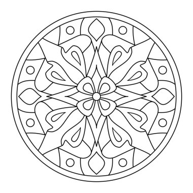 El çizimi çiçek çember tasarımı. Botanik teması. Boyama kitabı sayfası, dekorasyon, dövme, arka plan, fayans, çıkartma için. çiçek biçimi.