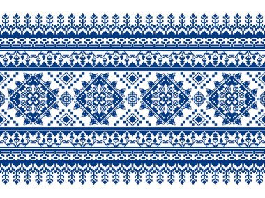 Geometrik desenli dekoratif arka plan. Tekrarlanan şekil. Çiçek teması. Dekorasyon, kumaş, giysi için. Nakış stili.