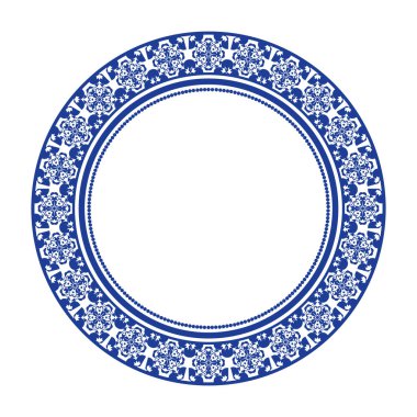 Round frame. floral design. ring shape. botanical natural theme. for decoration, home decor, ceramic, fabric, tile. circular border.