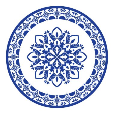 Round frame. floral design. ring shape. botanical natural theme. for decoration, ceramic, fabric, tile. flower circular border.