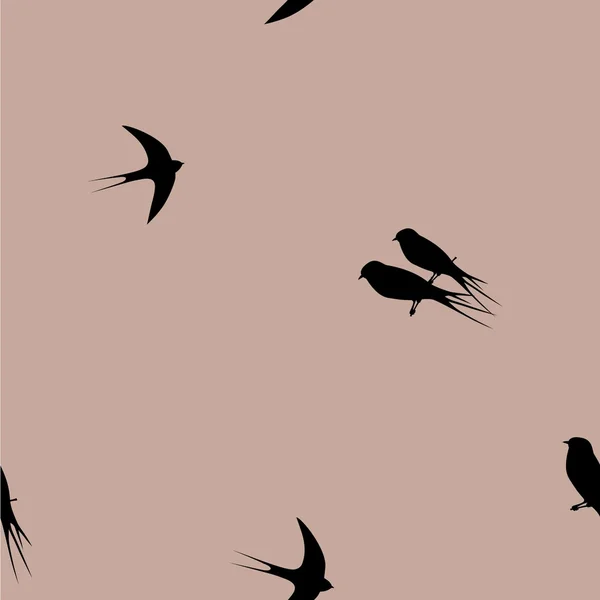 Kırlangıç kuşlarıyla kusursuz desen — Stok Vektör